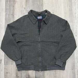 VTG Pendleton 70s/80s Grey Blouson Cruiser Plaid Lined Full Zip Bomber Jacket L
